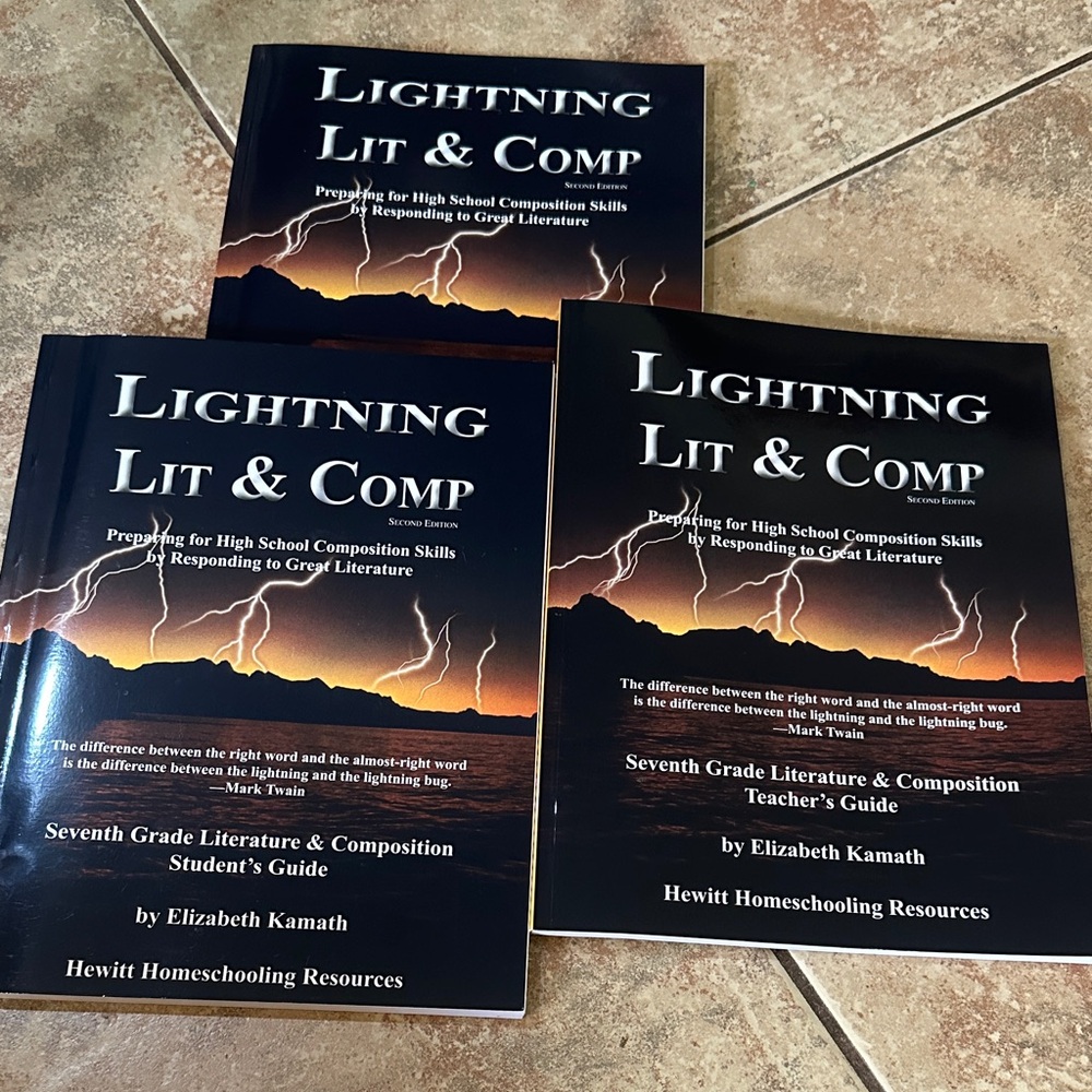 Elizabeth Kamath Lightning Literature 7th grade 3 book set NEW curriculum